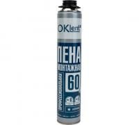 Пена монтажная проф. 65л всесезонная 600гр Oklent---