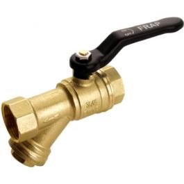 Кран шаровый латунь с фильтром 25мм м/м ручка