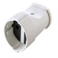 Гнездо штепсельное 220В без з/к белый IP20 Makel