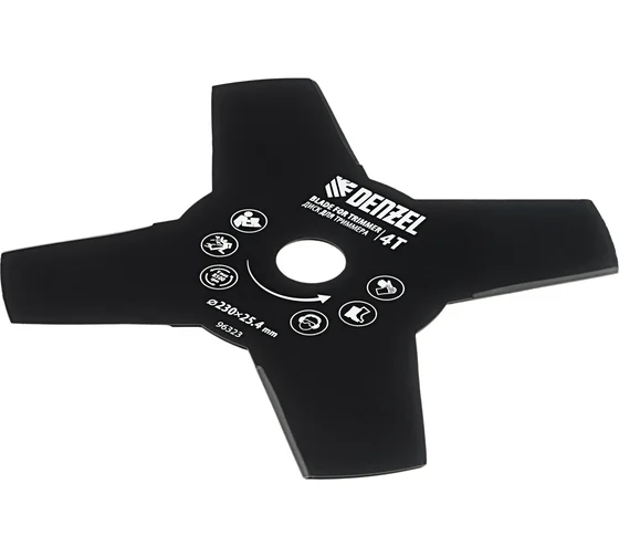 Диск для триммера 230х25,4мм 1,6мм 4 лезвия Denzel