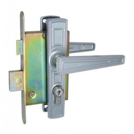 Замок врезной 13см с руч. черный язычок 3В4-3.01 Зенит