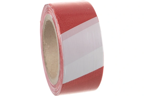 Лента сигнальная 50ммх150м красно-белая