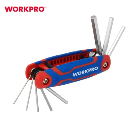 Набор ключей имбусовых Hex 1,5- 8,0мм 8шт складной Workpro---